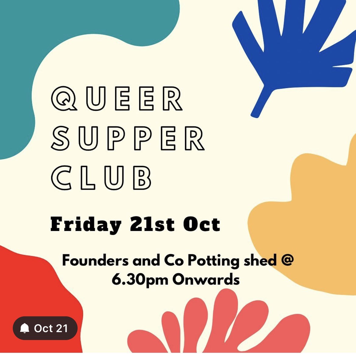 ✨ #QueerSupperClub is back! ✨ 

🍭Swansea: Founders&amp;Co in The Potting Shed from 6:30pm on 21st Oct 

🍽 Choose to just drop in / buy a drink / grab a meal. Whatever works for you. Tickets coming soon on the ‘gram: instagram.com/thequeersupper…