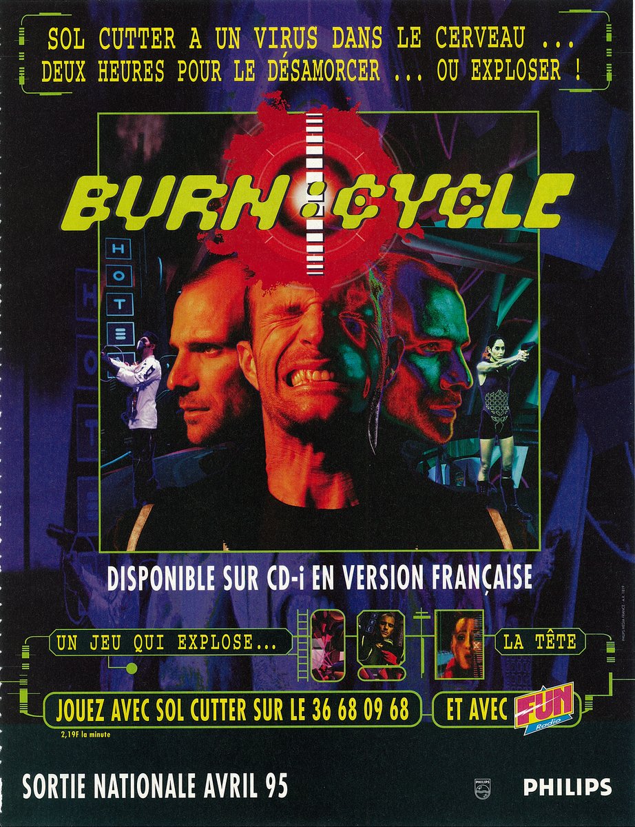 retro_dmt's tweet photo. 𝐁𝐔𝐑𝐍: 𝐂𝐘𝐂𝐋𝐄 - 🇫🇷#PrintAd 04/1995
#pointandclick #fmvgame #Adventuregames #cdiphilips #philipscdi #burncycle #cyberpunk #darkscifi #scifi #retro #retrogame #retrogamer #OldSchool #90s #Magazines #pcgames #mac #windows #videogames #jeuxvideo #Advertising https://t.co/pJP9Ljfep6