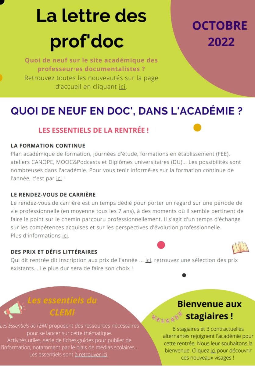GuillouRachel's tweet photo. Lettre mensuelle d'automne 🍂🌰🎃 #profsdocs @AcLille pour s'inspirer lancer son année : s'abonner sur le site académique 🎯 prendre contact ☎️ avec @Stephan1eDudek @khollant pour être la prochaine star 🌟 de focus sur #cdi
Mutualiser! Partager! Faire ensemble #ecoleengagee https://t.co/psUMqyvF6O