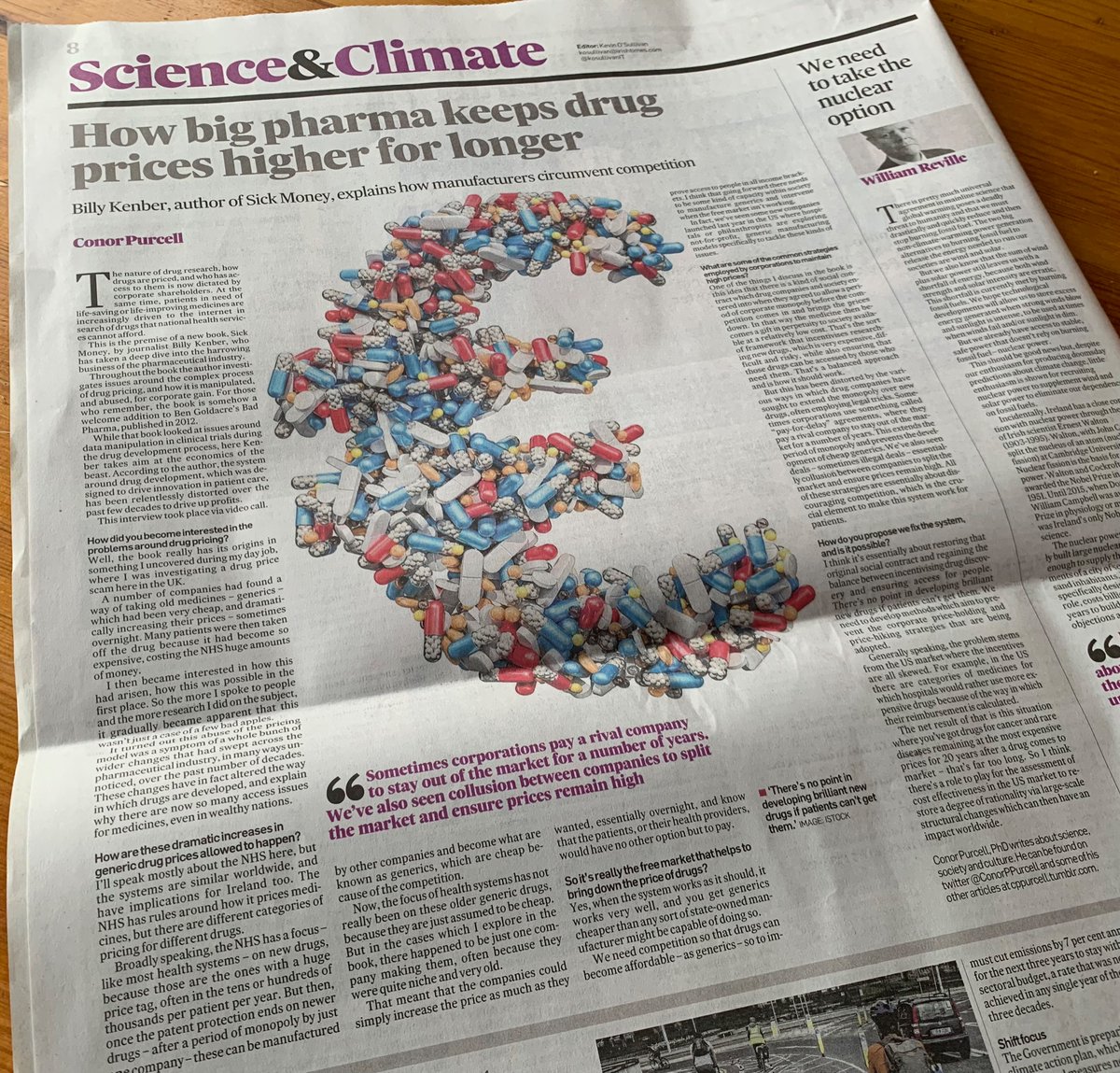 Interviewed @billykenber about his new book #SickMoney for the @IrishTimes @KOSullivanIT @ISTJA_IE irishtimes.com/science/2022/1…