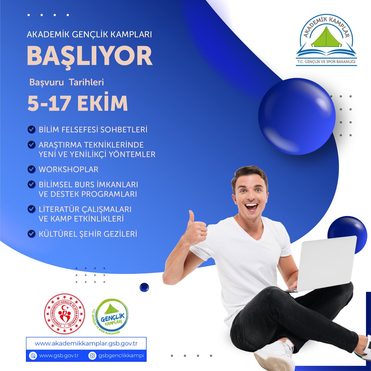 🏕️ Akademik Gençlik Kampları başlıyor❗️

Hemen başvurunu yap, kariyerin için ilk adımı burada at.😎

Başvuru ve detaylı bilgi: 🔗 akademikkamplar.gsb.gov.tr

#BurasıBenimKampım 🔥⛺️