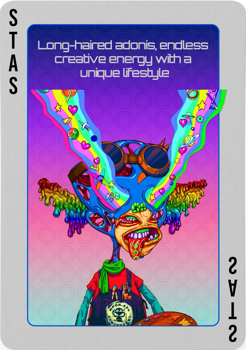 We have an ace up our sleeve ♠️ 

The rules:

- You MUST follow each Team Member to qualify
- Retweet the card - there are 12 in total, they must all be on your feed

When all the cards have been dealt qualifiers will enter a draw for a rare mutant ape 👾

Card 10: <a href="/StasSvetlov1/">Stas NFT</a>