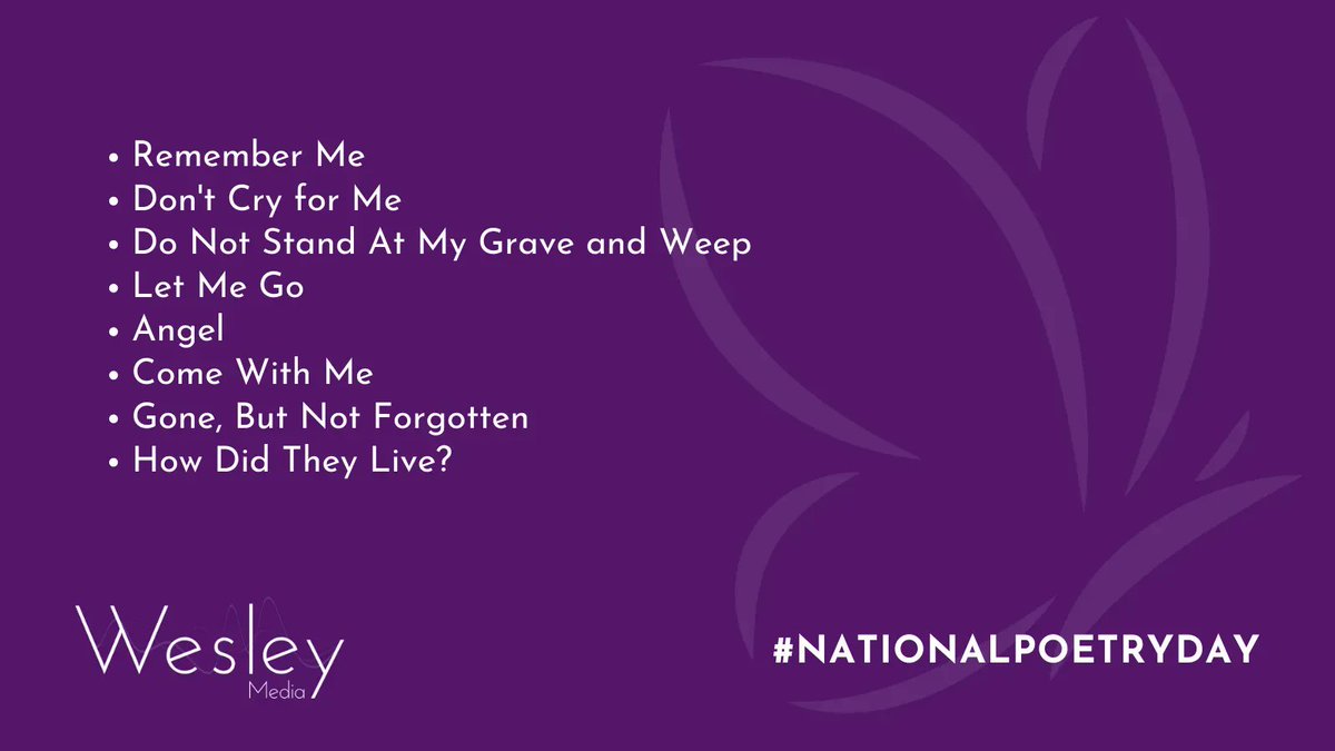 A poem can be a lovely way to honour a loved one at a funeral. Poems can encourage us to connect and find meaning in our emotions. Do you have a poem that you find moving? Sharing it may help others to process what they’re going through. 
#NationalPoetryDay #funeralpoem