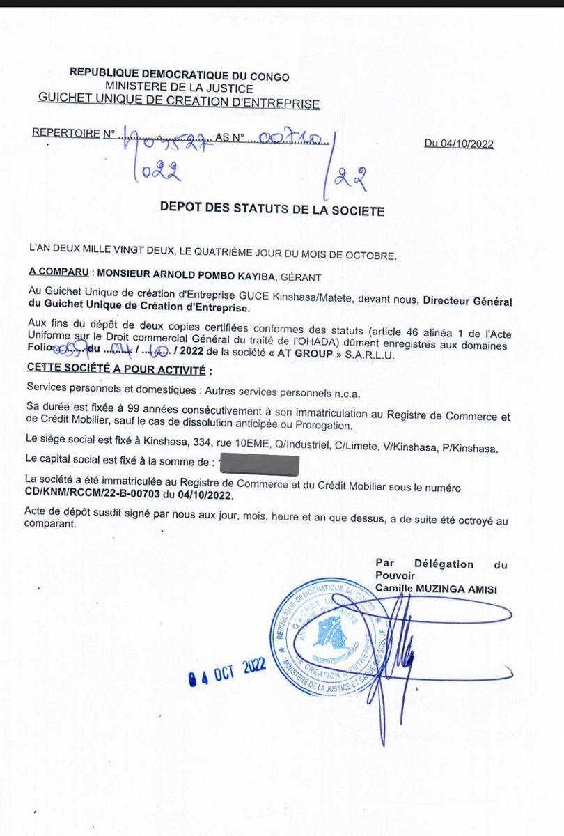 ATGROUP_SARLU's tweet photo. C’est officiel
#ATGROUP #SARLU
Nous avons la volonté d’aller loin et nous irons loin avec Dieu, le travail, le courage et la détermination…
@kakese_leon
@central_sage
@KalizaVanessa
@freddykadiata94
@flory_mapamboli
@jmilunga https://t.co/U6QBUlkIZ9