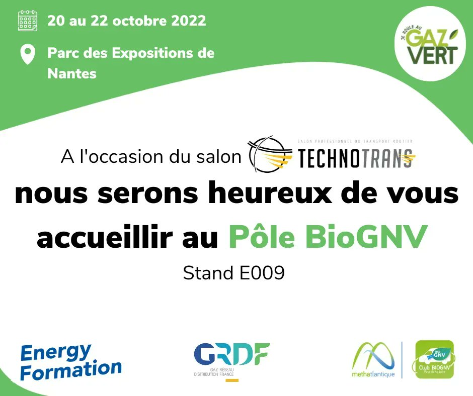 EnergyFormation's tweet photo. Venez nous rencontrer pour parler formation !  
Retrouvez-nous du 20 au 22 octobre sur le salon #technotrans  au pôle BioGNV avec @GRDF et @Methatlantique. 
👉 Consultez nos offres de formation via notre brochure :  https://t.co/pYqBBDeDIX 
#formation #biognv #gnv #nantes https://t.co/pMhu1MCJMM