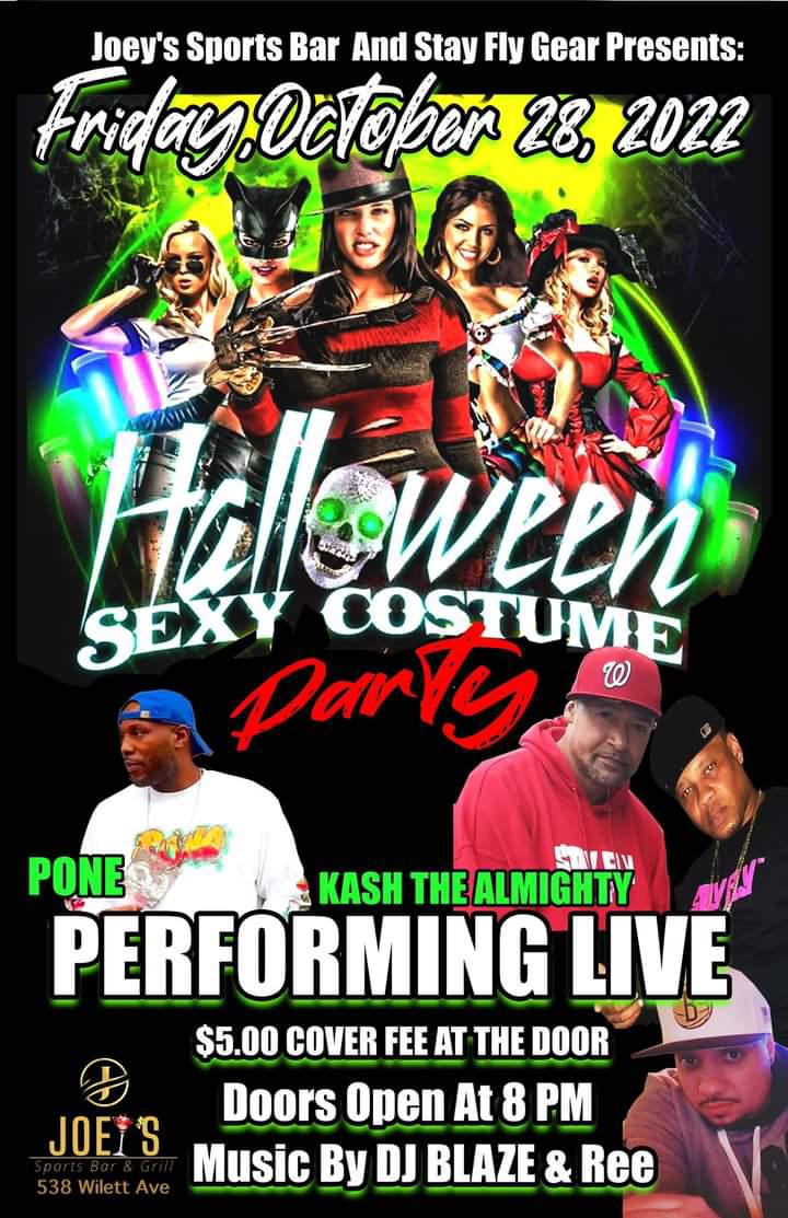 It's Going Down Friday October 28th Halloween Party #joeysportsbarandgrill PERFORMING LIVE . PONE &amp; ALSO Kash The Almighty <a href="/kashthealmighty/">kashthealmighty</a> . On The 1s and 2s  DJ Ree <a href="/Ree914/">REE</a> With DJ Blaze #djblaze2 Come Out And Have A Great Time . #stayflygear #whereimfrom914💰