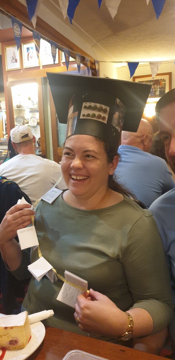 MetaboHorst's tweet photo. Today we awarded her own PhD hat to the newly minted Dr Selina Fyfe. With her so far 9 publications on the tassel. Outstanding!Congratulations Dr Fyfe!! ❤ #NMRchat #UQnews #qaafi #GRIDD_GU @SmythDr https://t.co/A8WkdvzSHM