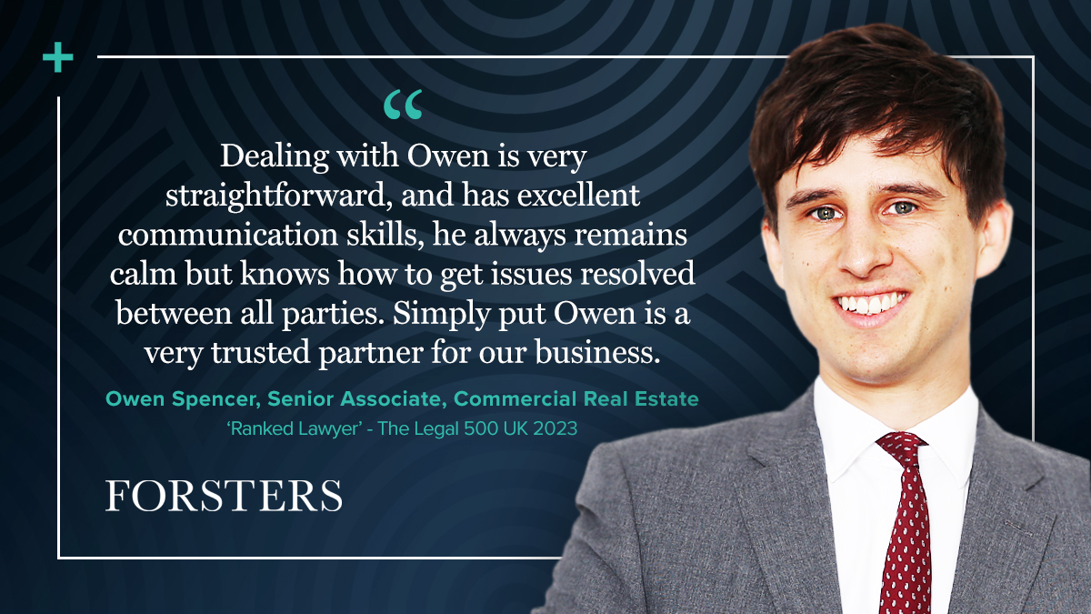 ForstersLLP's tweet image. &quot;Dealing with Owen is very straightforward. He always remains calm but knows how to get issues resolved between all parties. Simply put Owen is a very trusted partner for our business.&quot; says @thelegal500 of Senior Associate, Owen Spencer. forsters.co.uk/people/owen-sp…
#RealEstate #CRE
