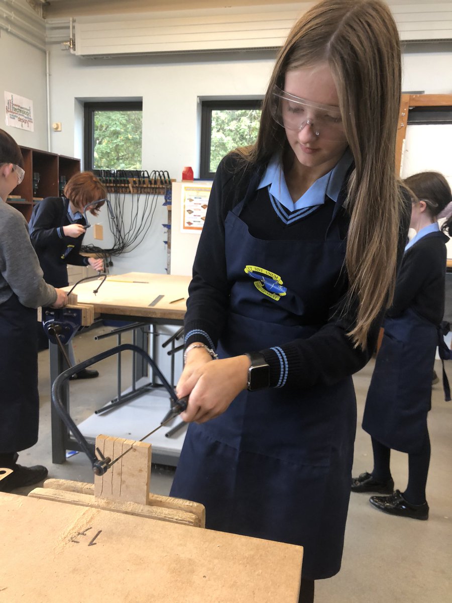 SLGTechnology's tweet photo. @SLGBallymena @LandTstlouis Year 8 pupils #Prepareforlearning #SLGTEEP while practice cutting MDF with the Coping Saw https://t.co/AKmZdoKA80