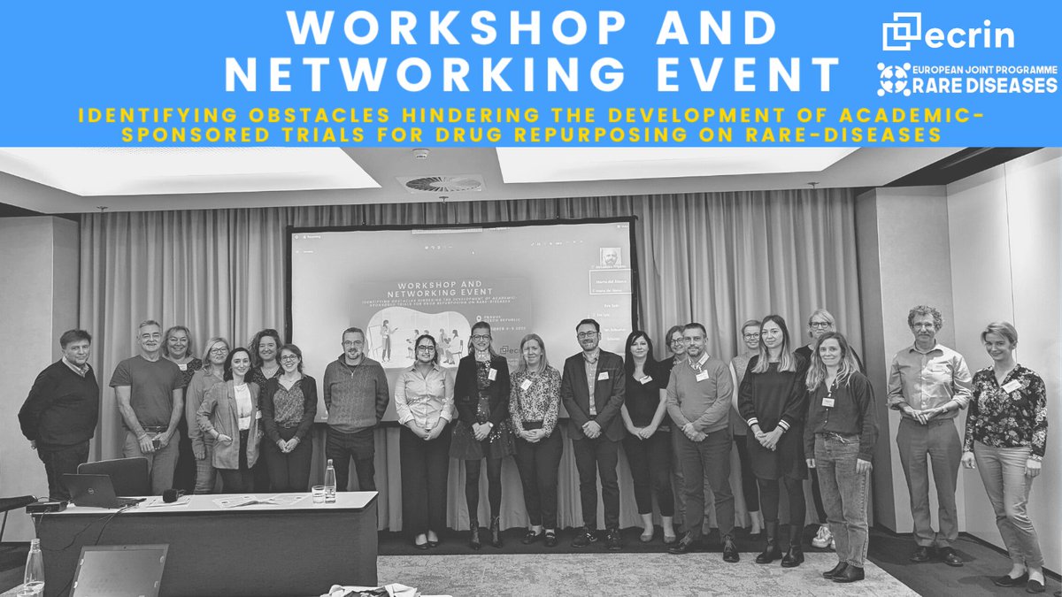 ECRIN_ERIC's tweet photo. A big thank you to all those who joined us in Prague (both in person and online) and contributed to the discussion on the bottlenecks in academic trials for drug repurposing in rare diseases. 
👏@EJPRareDiseases  for this NSS event. 
👉https://t.co/0Ez3upoBX6 https://t.co/rAIjBMwCiP