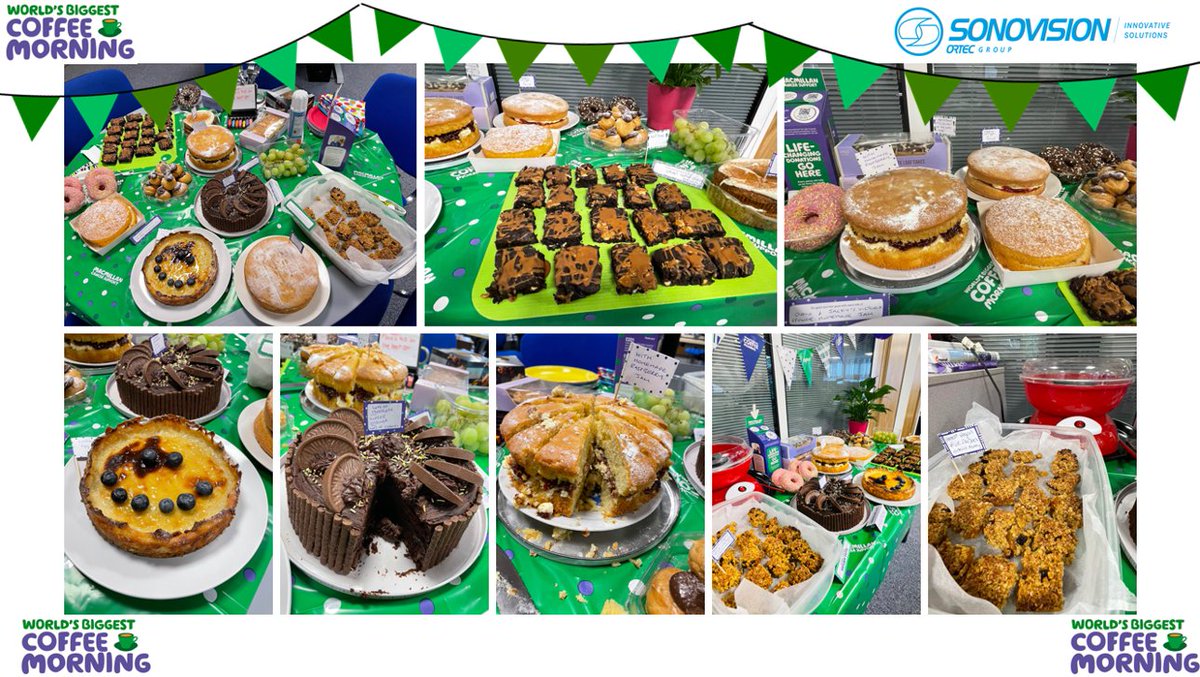 KarenAngelHR's tweet photo. We are hosting our #MacmillanCoffeeMorning today. Well done #Sonovision team @macmillancancer https://t.co/HsjMD9DTBH
