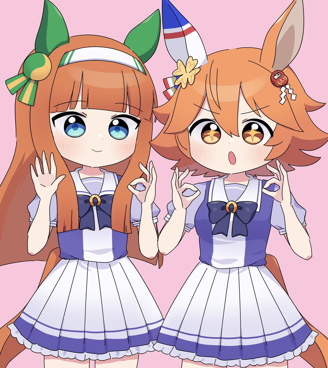 マチカネフクキタル(ウマ娘) ,サイレンススズカ(ウマ娘) 「文字なしバージョンすでにお祝いリプくださってる方もありがとうございます!! 」|めい🔮のイラスト