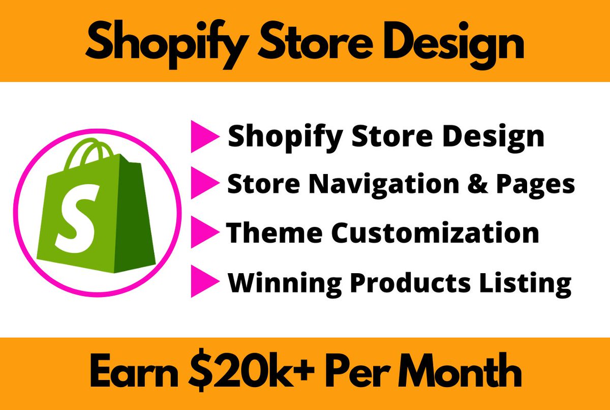 Apantor465's tweet image. Are you Searching for a Shopify Expert to create, design & Customize your Shopify website Perfectly?
I will make sure that your Shopify store looks professional, secure, and eye-catching so that customers will buy from you.
#DigitalMarketing 
#shopifystoredesign