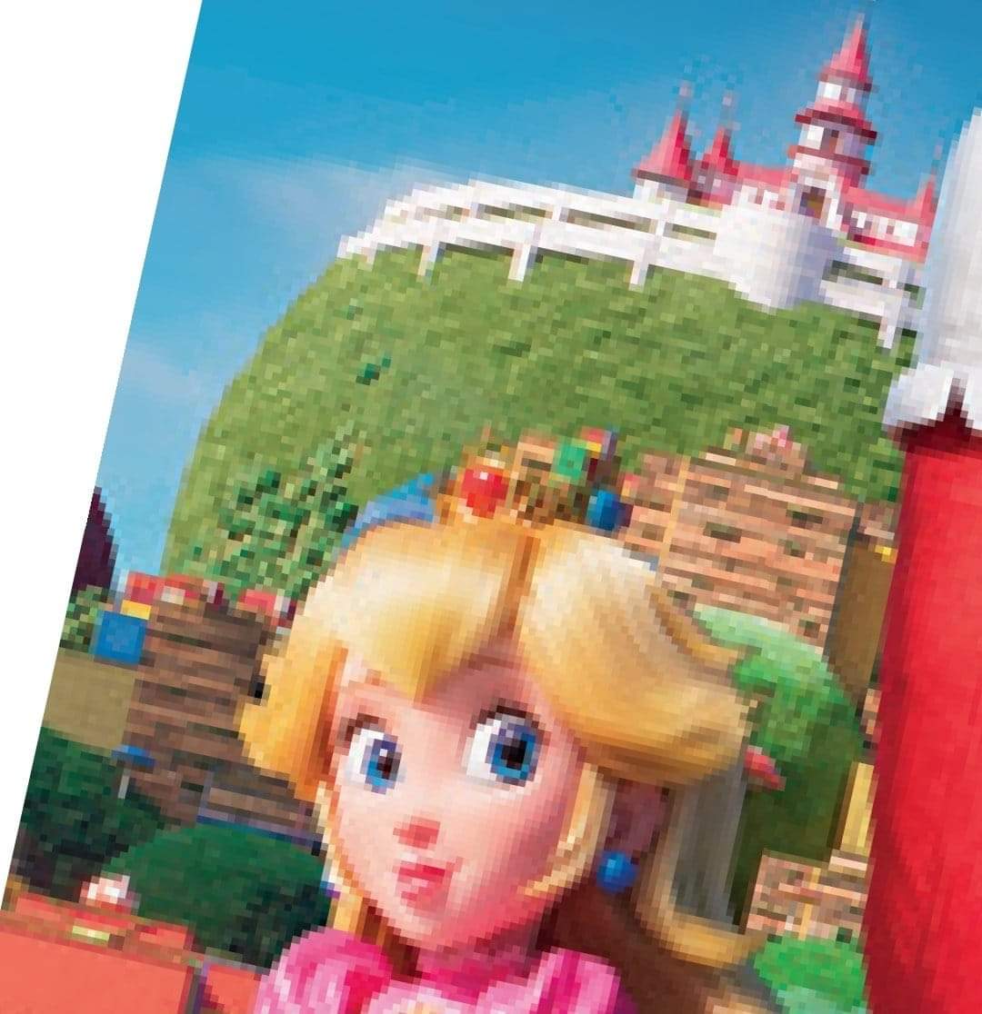 Rosto da Peach e logo do filme do Super Mario vazados