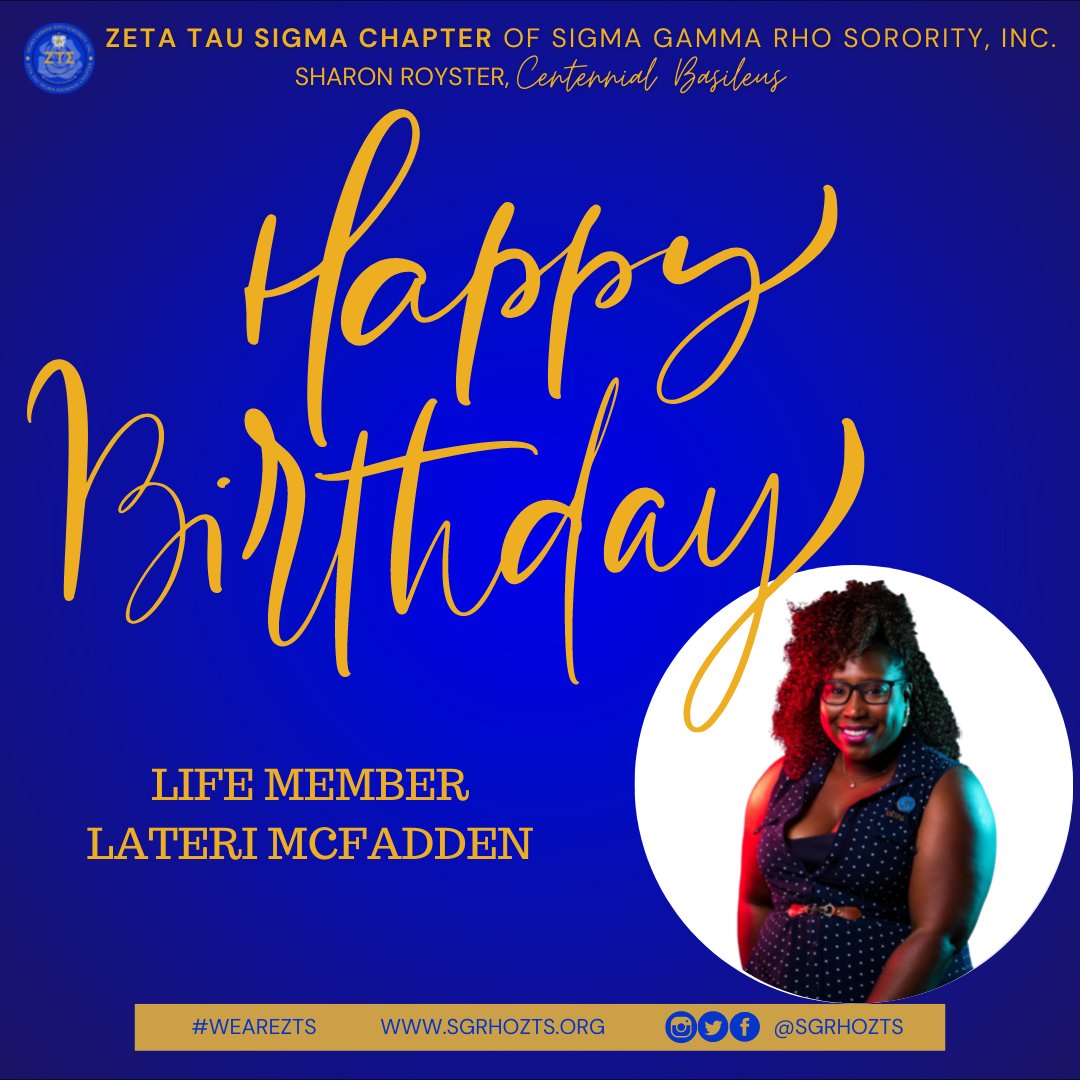 sgrhozts's tweet photo. Please join us in wishing Life Member Dr. Lateri McFadden a happy birthday!

Enjoy your day, Soror!

#WeAreZTS
#SigmaGammaRho
#GreaterWomenGreaterWorld https://t.co/a2ZqmzYonp