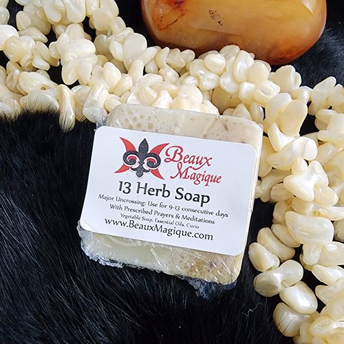 BeauxMagique's tweet photo. 13 Herb Psychic Soap - This soap is based on our Uncrossing Oil and Powder made in an Olive Oil base for purity of intention and gentleness on most skin types. This soap is perfect for use in MAJOR uncrossings and cleansings. https://t.co/wpQ0ZyMGgo #beauxmagique #buypocmagic https://t.co/DrtSR8JMok