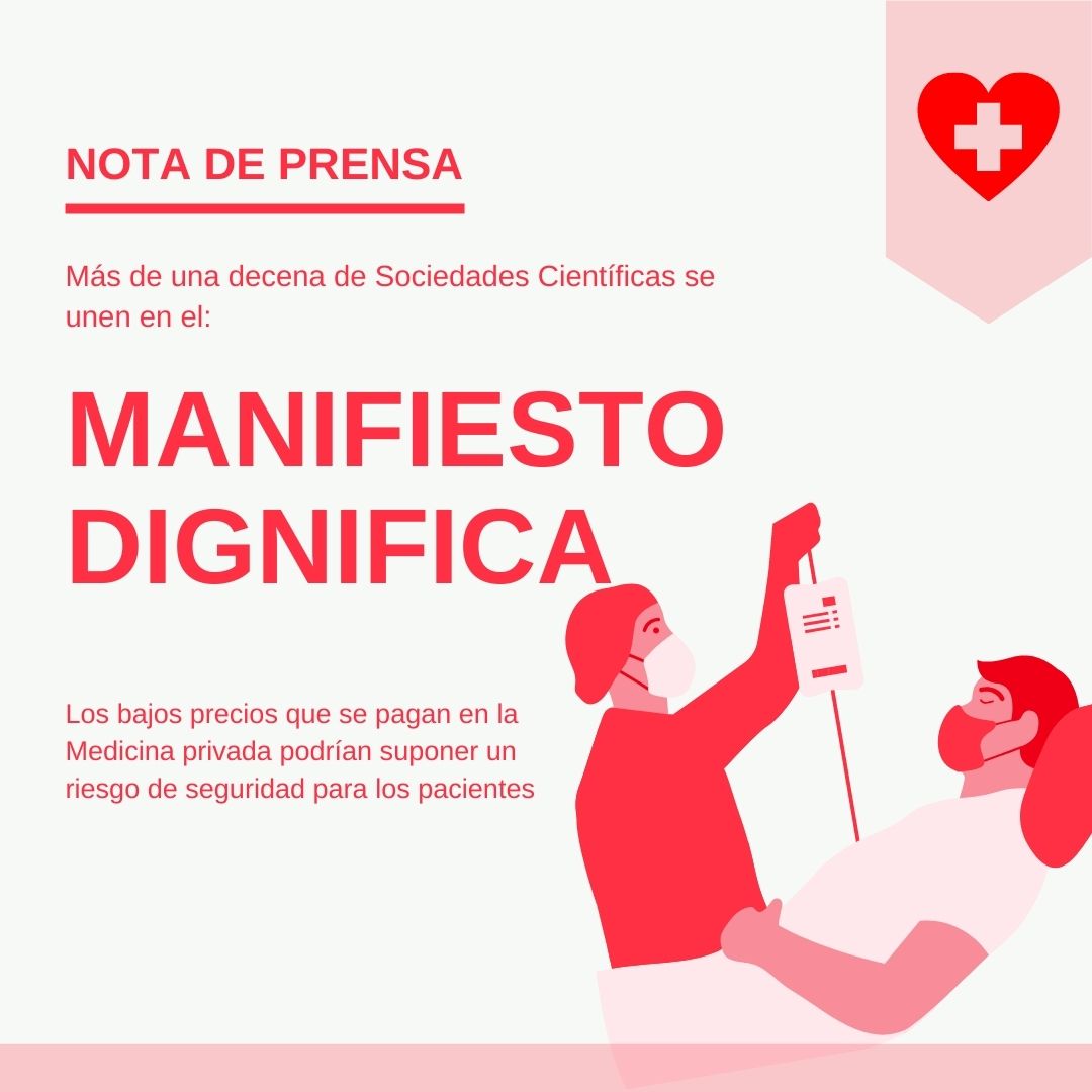 Más de una decena de sociedades científicas firman el ´Manifiesto Dignifica. Exigen mejorar las condiciones laborales de los médicos que trabajan en la sanidad privada de nuestro país. Más info: seacv.es/mas-de-una-dec…