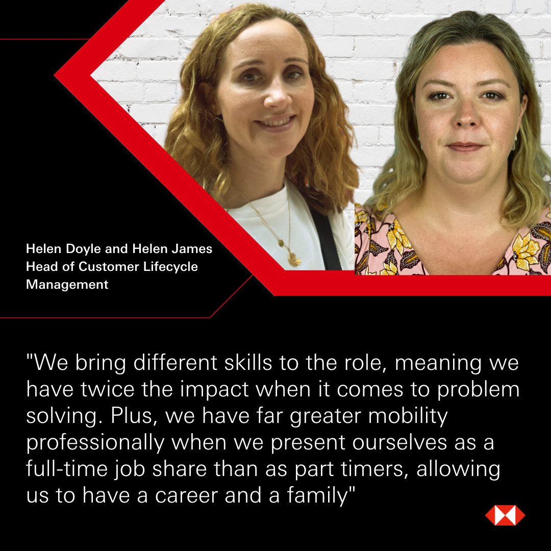 Two heads are better than one, right? That’s the case when it comes to Helen and Helen who job share here at #HSBC. These two women highlight how #flexible working can make people more productive and boost those mid-week slumps.