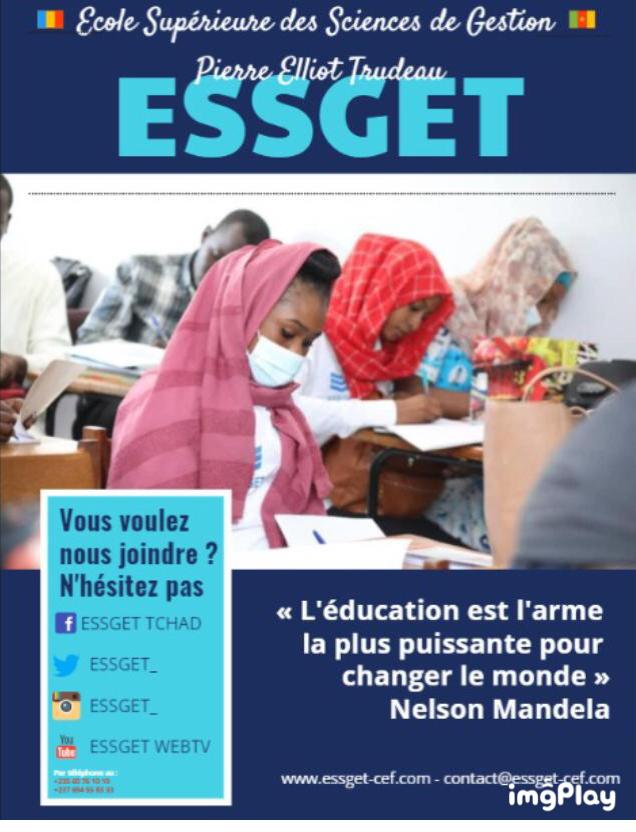 ESSGET (@essget_) on Twitter photo RENTRÉE ACADÉMIQUE 2022-2023:
Les pré inscriptions et inscriptions se poursuivent au campus de Ndjar non loin de l’Hôpital Moderne. ESSGET, la voie de la réussite.
Web: essget-cef.com
Email: contact@essget-cef.com
TEL: +235 60 76 10 10 / +235 92 66 08 18 RENTRÉE ACADÉMIQUE 2022-2023:
Les pré inscriptions et inscriptions se poursuivent au campus de Ndjar non loin de l’Hôpital Moderne. ESSGET, la voie de la réussite.
Web: essget-cef.com
Email: contact@essget-cef.com
TEL: +235 60 76 10 10 / +235 92 66 08 18