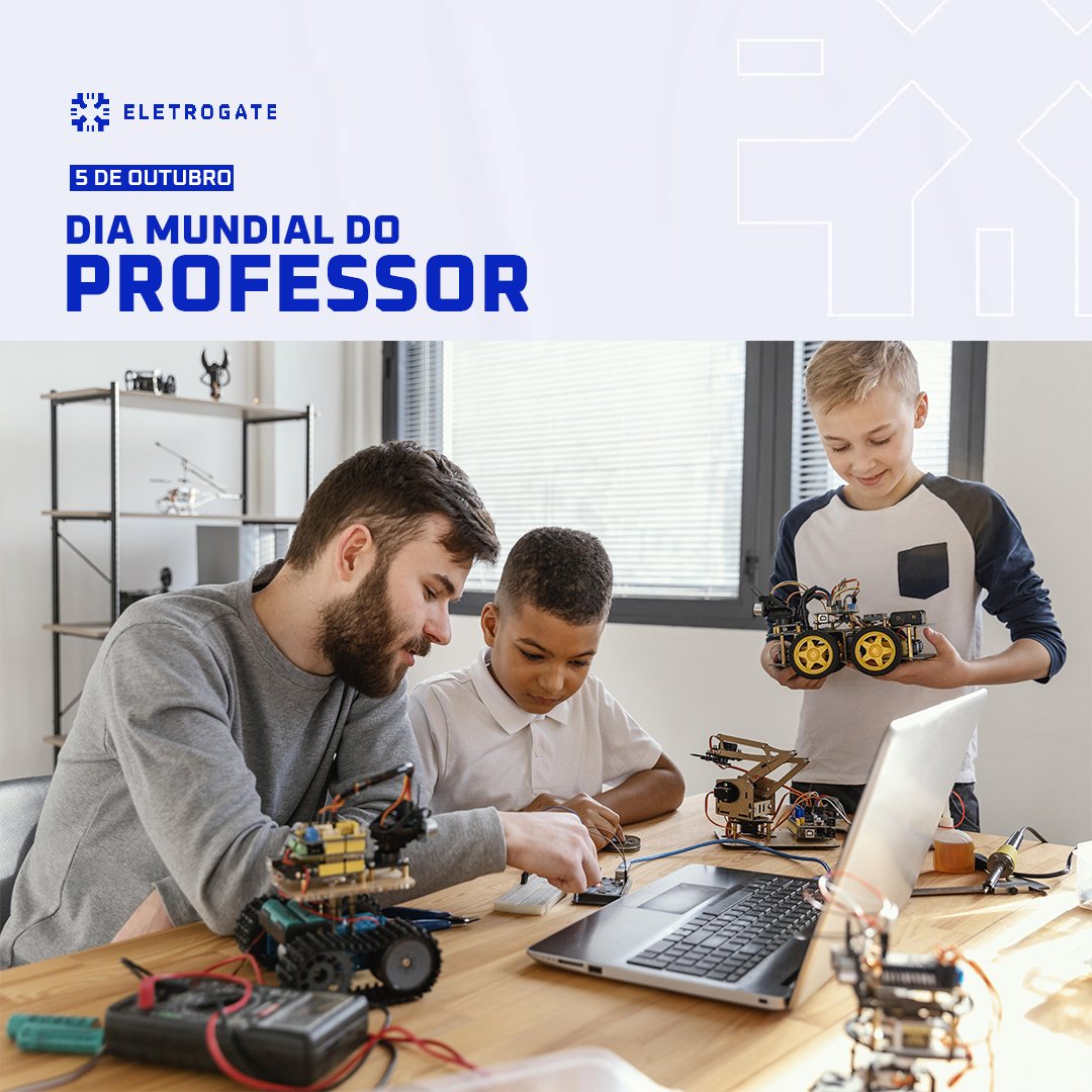 eletrogate's tweet image. 👩🏫Dia 5 de Outubro é comemorado mundialmente o Dia do Professor!
Muitos professores cruzaram nossos caminhos e muitos outros nos fizeram apaixonar pela área ministrada.
Parabéns, profs!
#Arduino #ProjetocomArduino #Eletrogate #Robótica #Educação #Professor #dev #eletronica