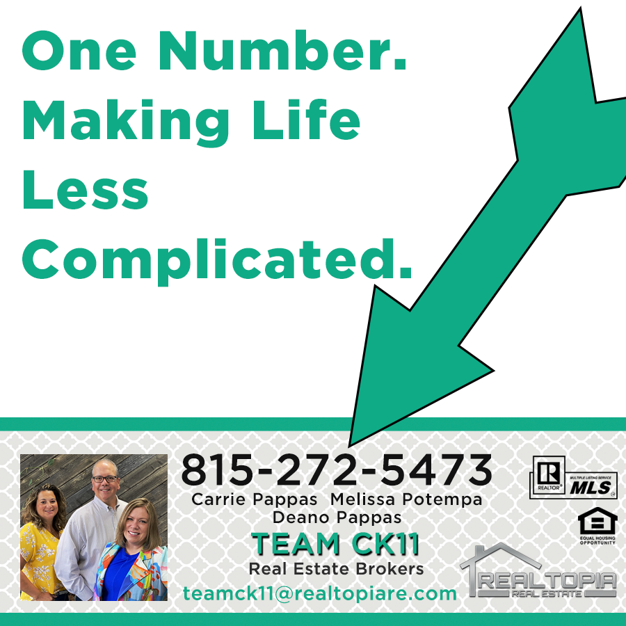 Ck11Team's tweet photo. Call Carrie Pappas and her TEAM CK11 - Realtopia Real Estate to make Real Estate less complicated. 815-272-5473 #teamck11 #happyhoming #sellwithteamck11 #realtor #ilrealtor https://t.co/8GXx2S3R3h