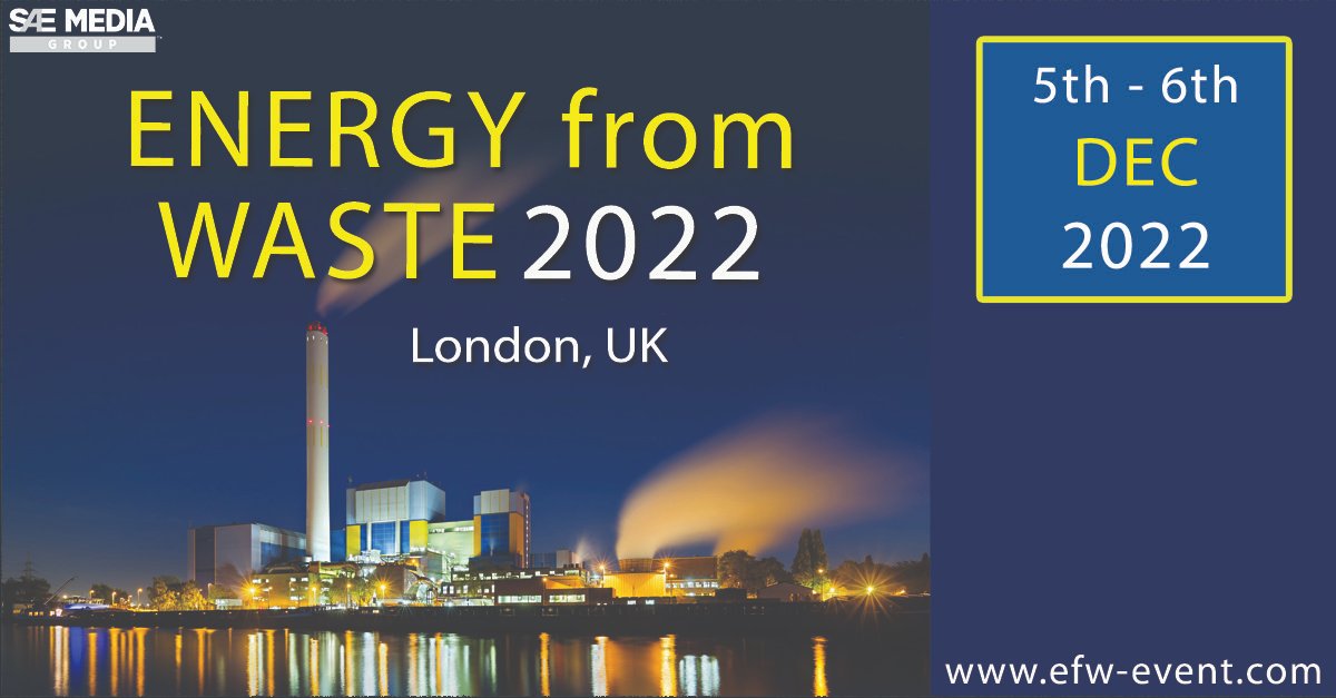 SAEMGEnergy's tweet photo. The 15th Annual Energy from Waste Conference 2022 is coming up!
Join us to learn about the update of challenges and opportunities facing Energy from Waste projects from all around the globe!
Download the brochure and register today to save up to £100 at: https://t.co/f5hz0ADiOF https://t.co/CK1lrjBEtJ