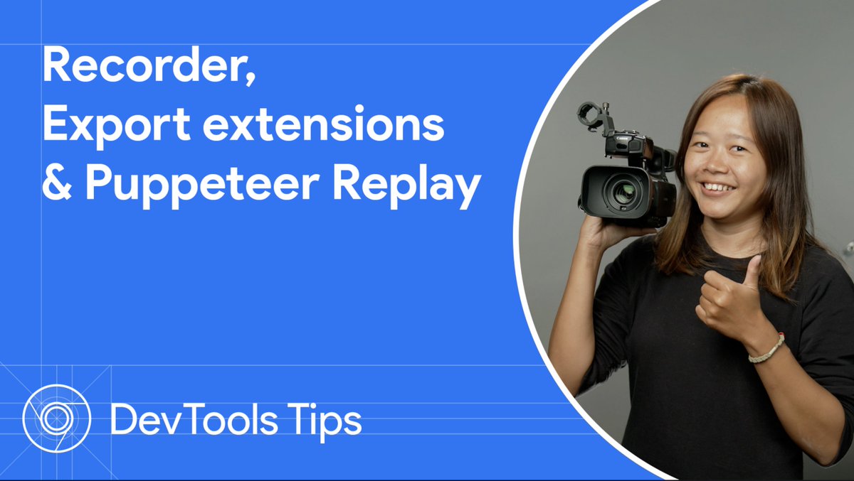 😍 New #devtoolstips! Replay your user flows beyond DevTools Recorder. @jecfish shows you how to: 🔼 Export user flows to different formats ▶️ Replay programmatically with different libraries 👷🏽‍♀️ Build an extension/libraries with Puppeteer Replay! 🎥 youtu.be/LBgzmqzp7ew