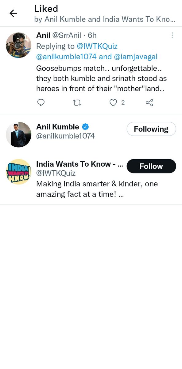 SrrAnil's tweet photo. #Anilkumble thanks to liked my tweet.. you and #javagal srinath are my childhood memories. @anilkumble1074 @iamjavagal https://t.co/iRzGYVR0Zr