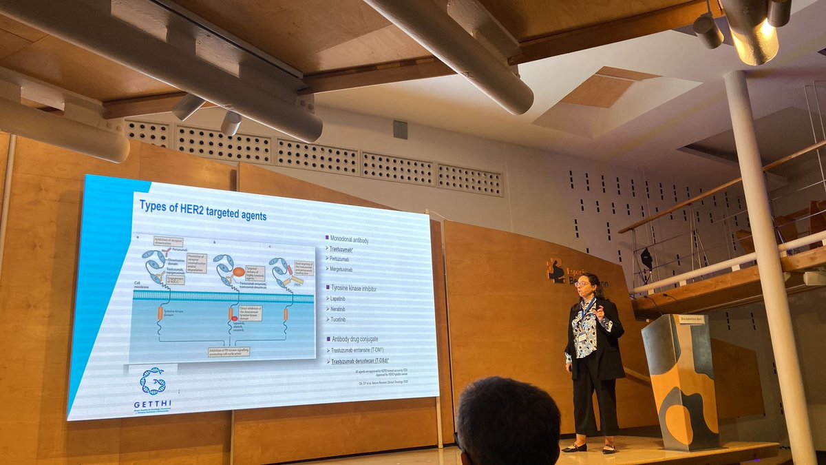 VIII Simposium GETTHI. La Dra @ValentinaBoni7 nos explica los datos clínicos de los antiHer2 en diferentes localizaciones, mama, gástrico, colangiocarcinoma y pulmón. #simposiumGETTHI