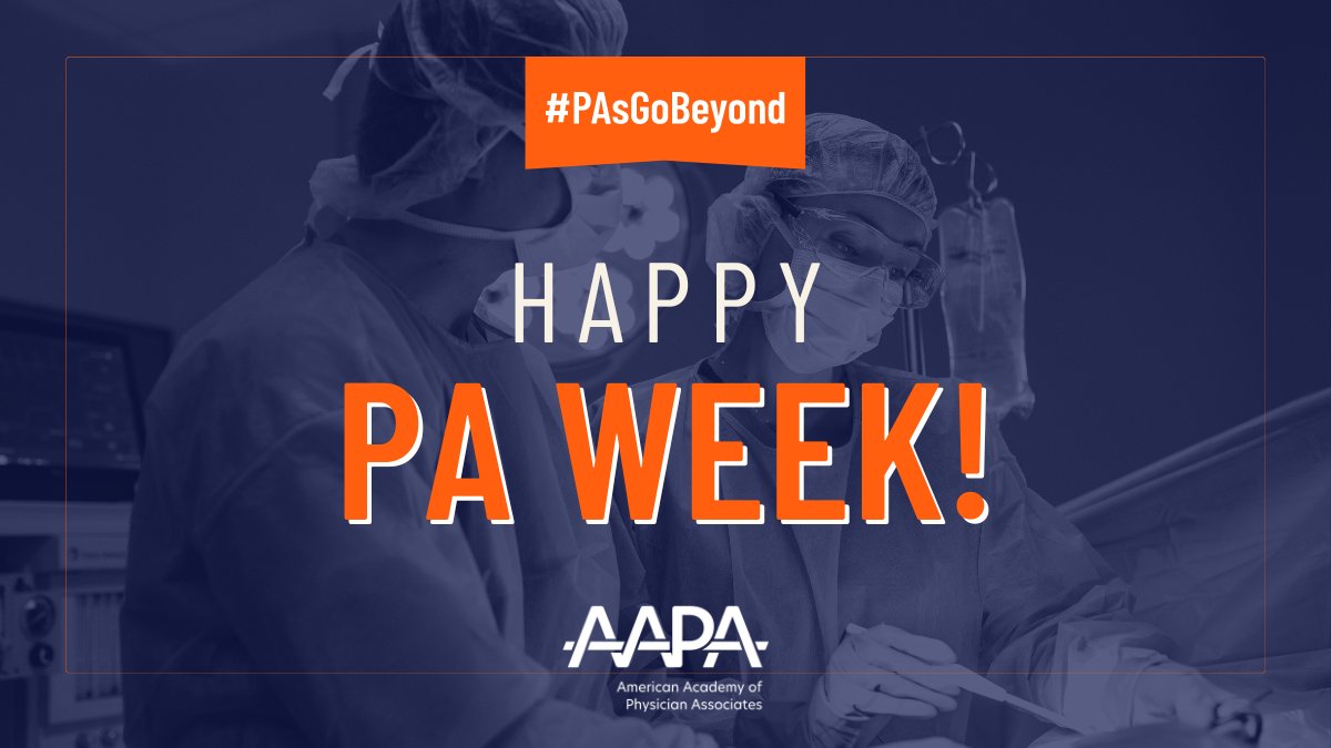 Happy #PAweek! 🥳Here's how you can celebrate the profession and how #PAsGoBeyond: 
1) Help spread the word by sharing these social graphics to your channels: bit.ly/3KSOnqF
2) Share #PAsGoBeyond stories with us on social and here! bit.ly/3yiw8Gi