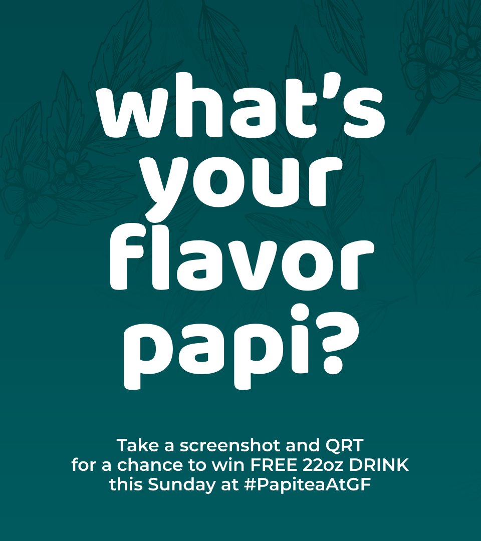 papiteaph's tweet photo. What's your flavor papi? 🍓🫐🍑🍏🥭🥝
Tap, take a screenshot and QRT for a chance to win FREE 22oz Drink this Sunday at #PapiteaAtGF.
Hirap makapili? We gotchu!
@papiteaph
#GreenfieldDistrict
#SunsetFair
#Papitea 🦋 https://t.co/epAxFFC7ck