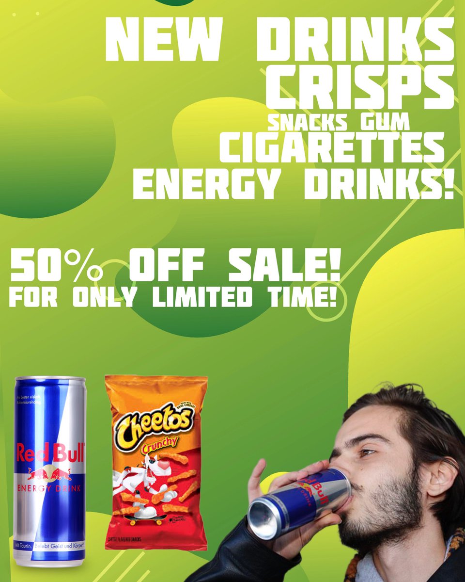 EVERYDAYZ! We have the best drinks🥤, snacks, ecigs and more! For the lowest prices you have ever seen! Don’t miss out on our 50% off limited time sale❗️#lowprices #cheap #sale #bargains