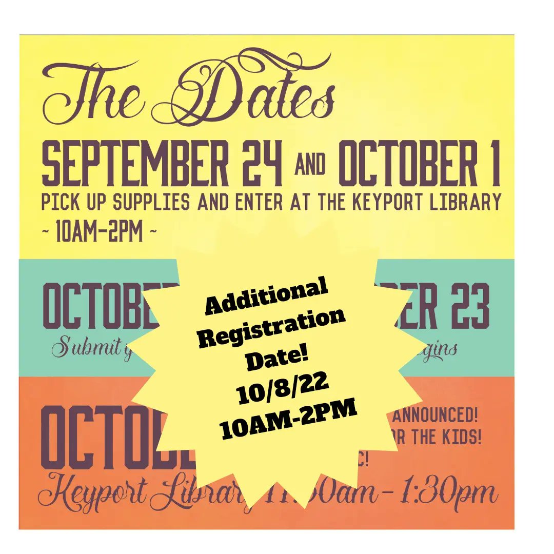 FriendsofKPL's tweet image. We've added one more Scarecrow Contest registration date! 
This Saturday 10/8/22, 10AM-2PM
At Keyport Public Library!
$25 Registration Fee.
Enter for a chance to win $100 Keyport Kash!
#nj #fall #spooky #Halloween #scarecrow #contest #keyportpubliclibrary #friendsoftheKPL