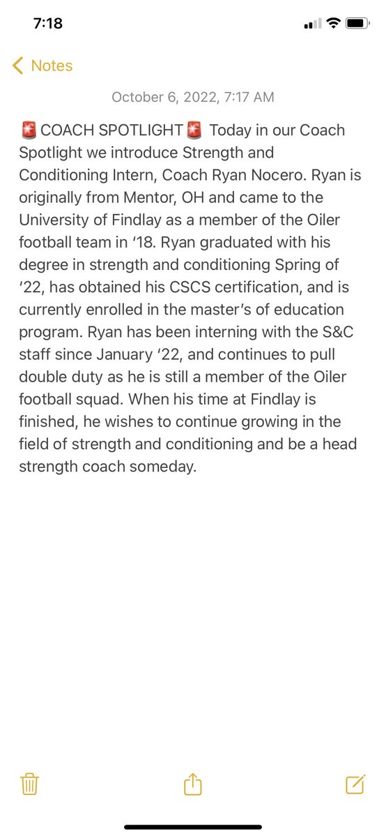 Our 🚨COACH SPOTLIGHT🚨 comes a bit late this week because of fall break, but today we introduce S&amp;C intern <a href="/RyanNocero72/">Ryan_Nocero</a>