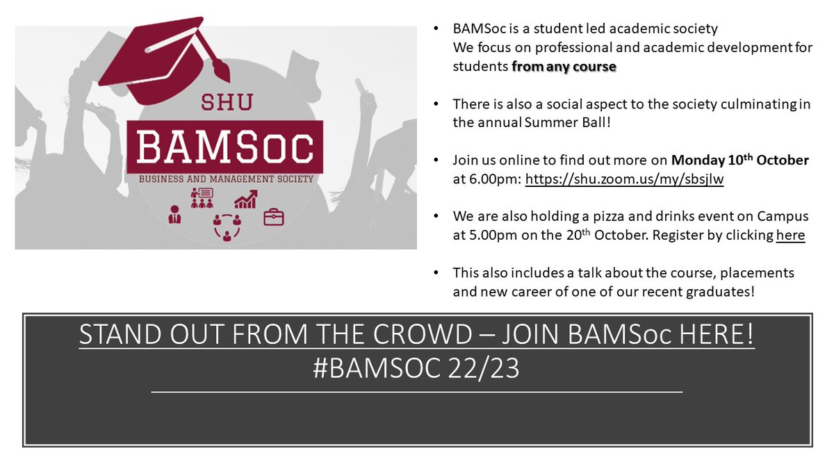 Business and Management Society Meeting! Welcome all students- - join us on Monday at 6pm!