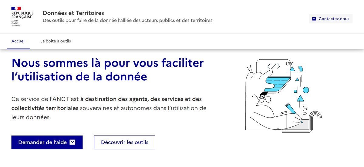 6/6 L’incubateur des territoires <a href="/IncubateurT/">IncubateurT</a> de <a href="/ANCTerritoires/">Agence nationale de la cohésion des territoires</a> a ouvert une plateforme “Données et territoires” avec une boîte à outils pour faciliter l’utilisation de la donnée par les agents et services des #collterr donnees.incubateur.anct.gouv.fr