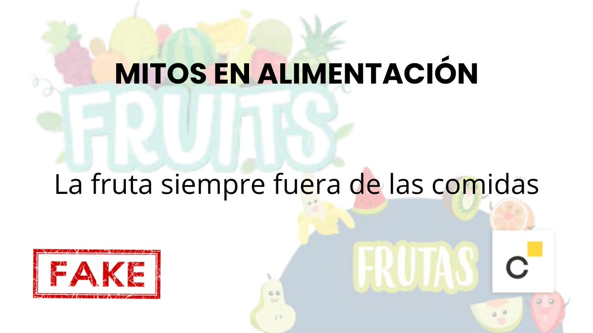 Codinma_DN's tweet photo. La fruta👉ni engorda más ni empeora la digestión. Como postre, evitará que comamos otras opciones menos nutritivas y, entre las comidas, que comamos dulces/snacks.
Siempre es un buen momento para tomar una ración de fruta!🍎
#CODINMA #nutricion #fruta #fake https://t.co/ssWDcstTQC