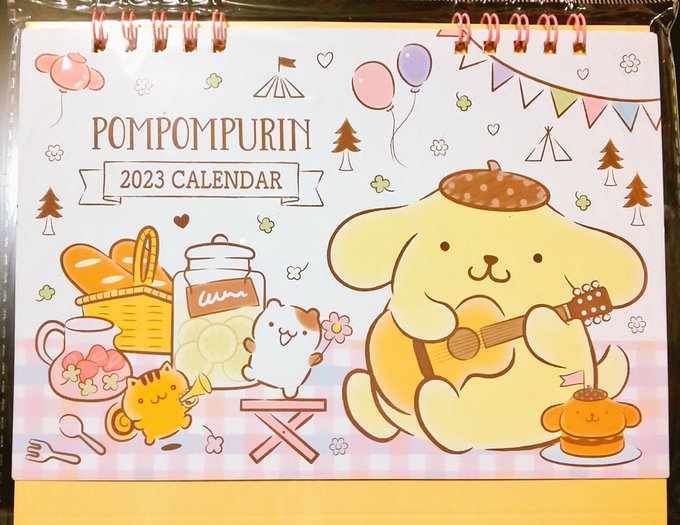 ダイソーで来年のカレンダー買っちゃった🍮  カレンダーはかわいいの買うと決めてるんだ～ポムポムプリンあって嬉しい 