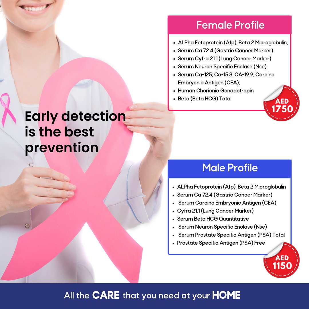 SapphireHHC's tweet photo. Early Detection is the Best Prevention
 
Book a General Cancer Screening test with us to find out if you have any indicators of Cancer 

For Bookings &amp; Inquires Call ☎️ 80026843 

#cancerscreening #cancertest #cancerawareness #breastcancerawareness #Dubai #UAE #homehealthcare https://t.co/jXloxTTVrw