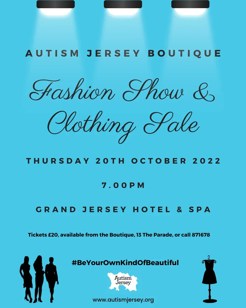 Just two weeks until our Boutique's fashion show at the Grand Hotel Jersey. We would love to see you there! 💙 

#autismawareness #fundraiser #fashion #beyourownkindofbeautiful #boutique