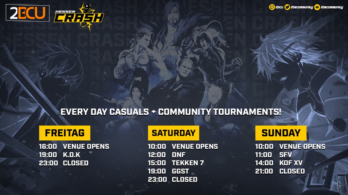 2becommunity's tweet photo. 📢ONLY 4 DAYS LEFT BEFORE REGULAR TICKET SALES END!

🏆 Tekken Germany Championship Major with 1000€ prize pot by @BandaiNamcoDE
🏆 Lethal League Blaze 500€ prize pot thanks to @ReptileGames

🗓️Check out the schedule and JOIN US!🤜🤛
https://t.co/KhgKt6uEIg https://t.co/R4oUr2aQjV