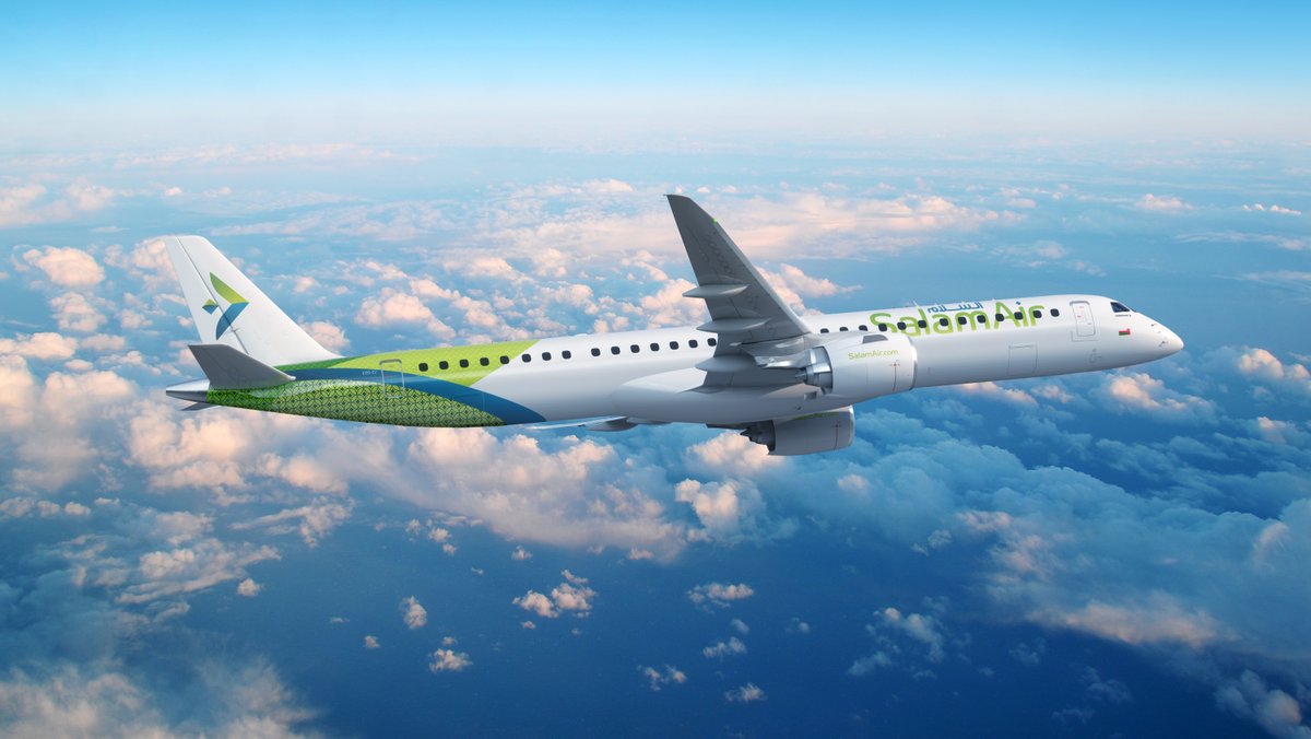 embraer's tweet photo. #NEWS | @SalamAir, Oman’s Low-Cost Carrier, Selects the #Embraer #E195E2 for Next Stage of Growth. Read full news at: https://t.co/QUhWUz9hle. #WeAreEmbraer #EmbraerStories https://t.co/U2B2F1fhVn