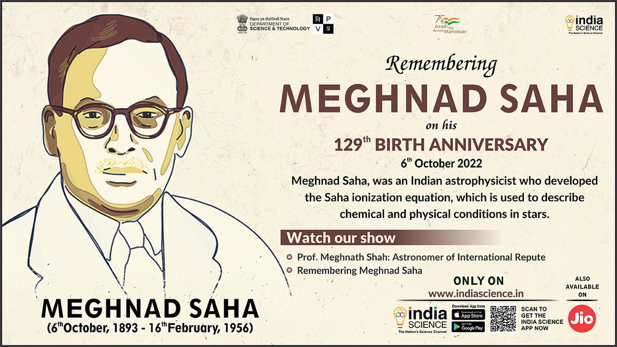 India Science TV Channel on Twitter "October 6 Remembering Meghnad N