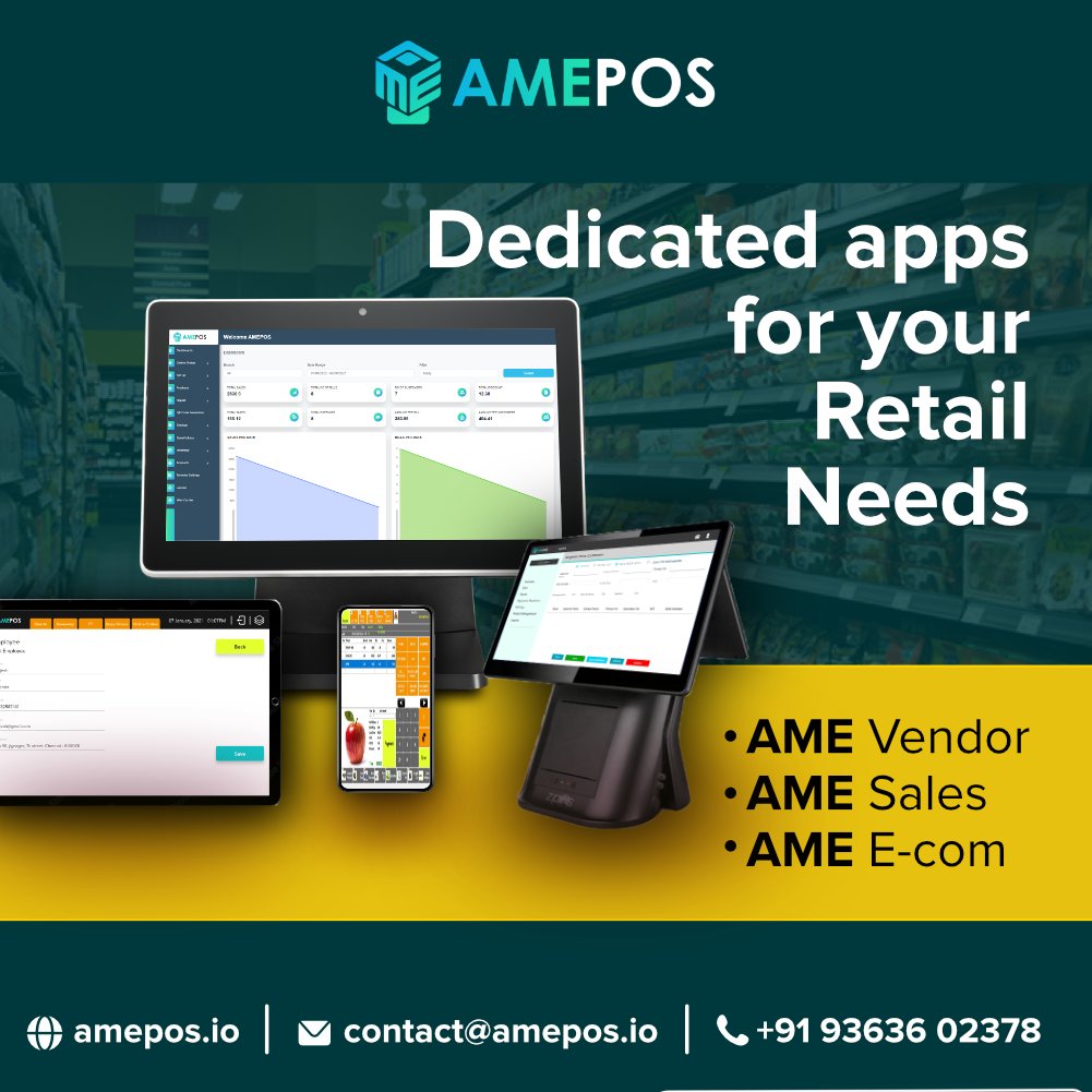 ame_pos's tweet photo. Have a query in mind, feel free to reach us and get our dedicated service to your retail business.
For more details, visit: https://t.co/RUay7TM1xW
#retailpos #billingsoftware #retail #possoftware #inventorymanagement #stockmanagement #cloudstorage #ecommerceweb #ecommercemob https://t.co/GbcYf4huRt