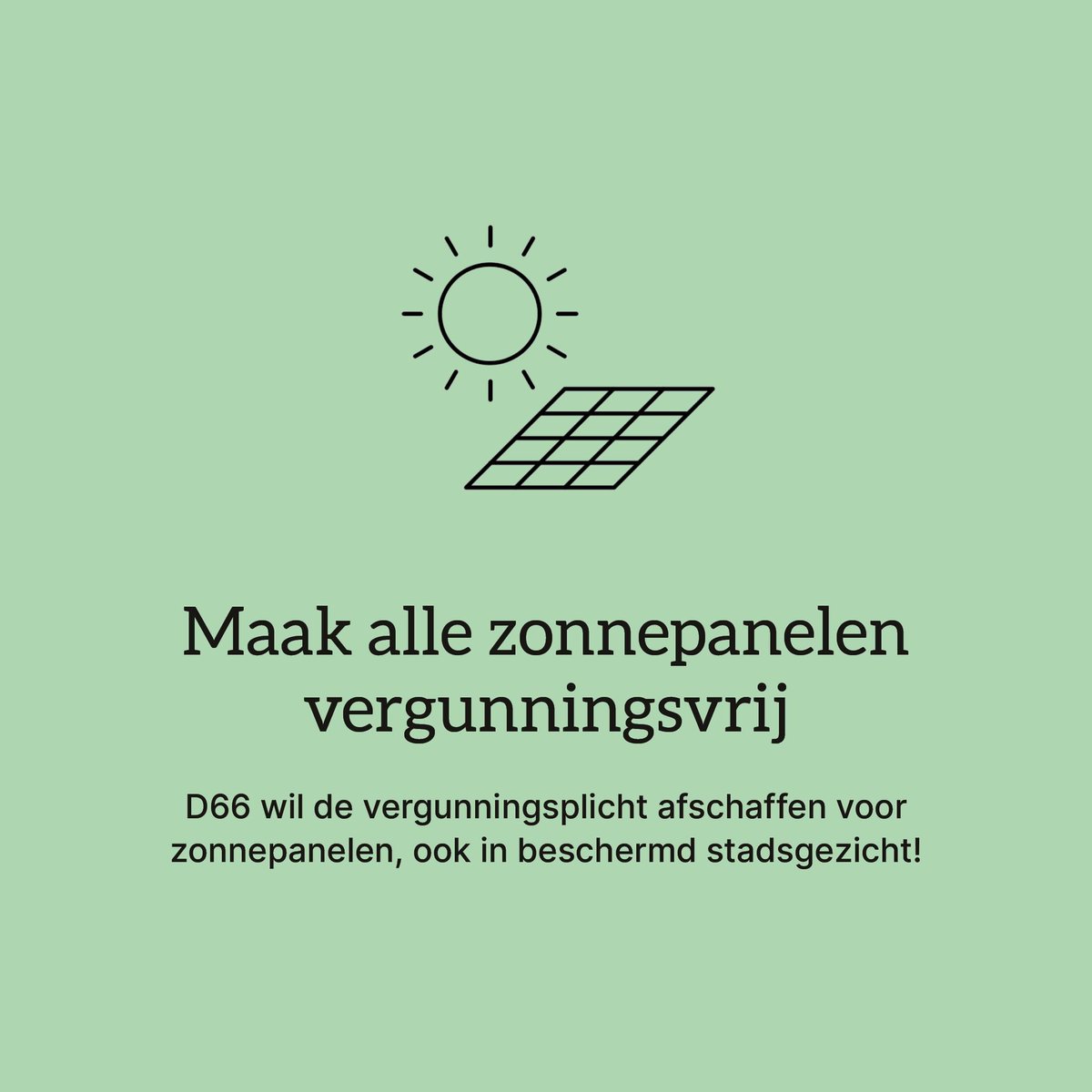 Er wordt hard gewerkt door <a href="/GemeenteHsum/">Gemeente Hilversum</a> om het makkelijker te maken om zonnepanelen te plaatsen. 

Een stap in de groene richting!

Wij denken dat dit nog makkelijker kan en vertrouwen erop dat Hilversummers  dit zelf goed kunnen regelen.