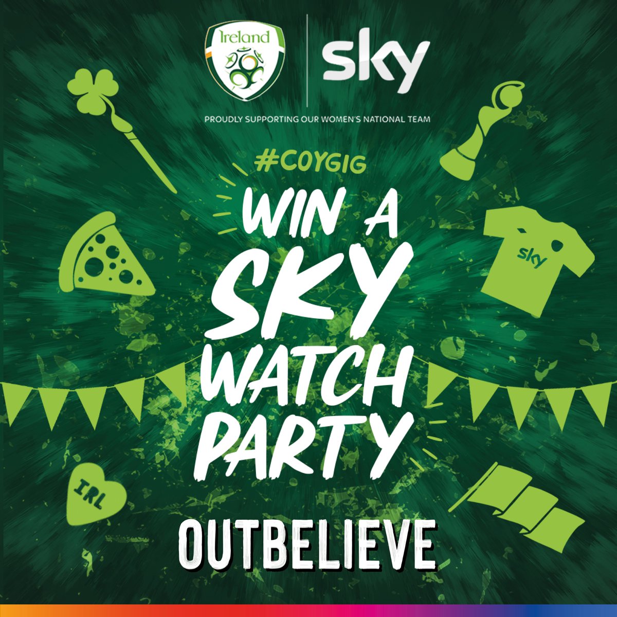 SkyIreland's tweet image. We've got some amazing WNT watch party kits to give away featuring bunting, flags, jerseys, scarves, vouchers, cake pops &amp;amp; more🎉 

To enter:

🔁Like &amp;amp; Retweet this post
👍Follow us
🗣️Tell us who your favourite player is and why?

Ts&amp;amp;Cs 👉 bit.ly/3SYLbN5

#OUTBELIEVE