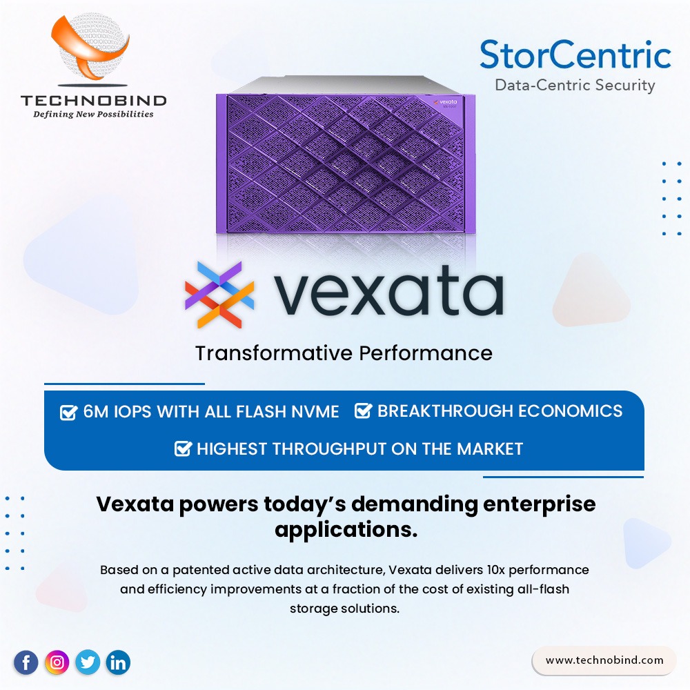 technobind's tweet photo. Vexata by StorCentric powers today’s demanding enterprise applications driving fast access to large datasets for workloads such as predictive analytics, IoT, and autonomous decisions.
#Technobind #tag #StorCentric #iot #predictiveanalytics #data #storagesolutions https://t.co/qXXfpE2HU5