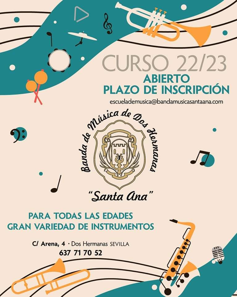 🎹 ESCUELA DE MÚSICA | 

🤔 ¿Estás interesado en aprender a tocar un instrumento o formar parte de nuestra plantilla? 

📝 Sigue ABIERTO el plazo de matriculación para el curso 2022-2023