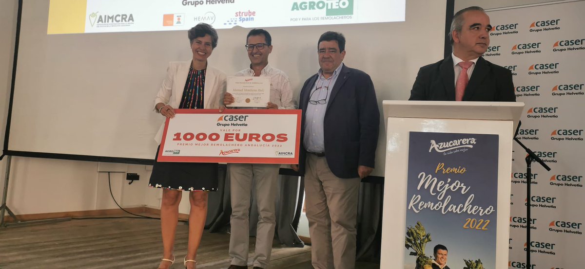 AzucareraES's tweet photo. Manuel Montiano Ruiz, de Benalup (Cádiz) con una producción media de 111,7 toneladas por hectárea ha resultado el Mejor Remolachero de Andalucía en la modalidad de regadío #MejorRemolacherodeAndalucia2022 https://t.co/klMWp10rHo