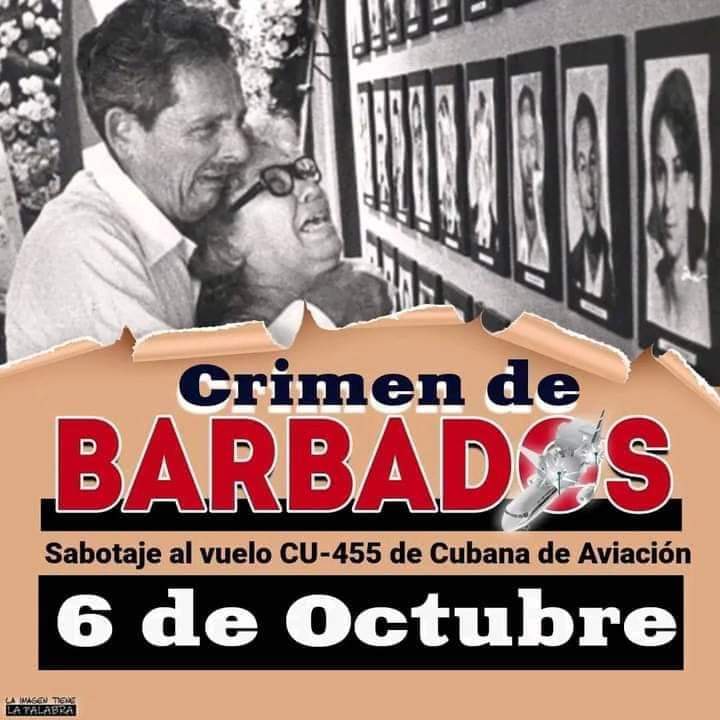 anamarianpp's tweet photo. #Cuba🇨🇺 Recordamos este 6 de octubre el Sabotaje al vuelo de Cubana de Aviación que enlutó la Patria.
#TenemosMemoria #NoAlTerrorismo https://t.co/yVPuprMn7j